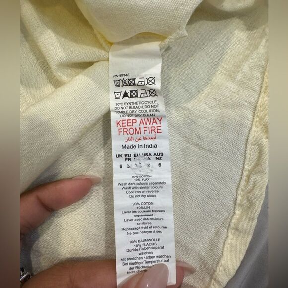 Linen look, oversize boxy, short sleeve shirt in US size 2 - Picture 6 of 6